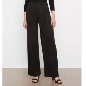 NWT!! Women’s Vince. Drop Waist Pleated Wide Leg Trousers Black Size 8